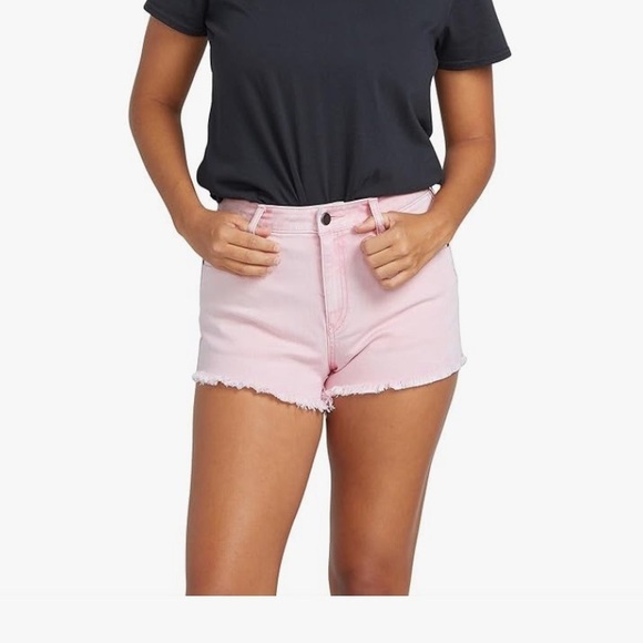 Women's Volcom Pink Denim Short 1991 stoned NWT - Picture 1 of 8